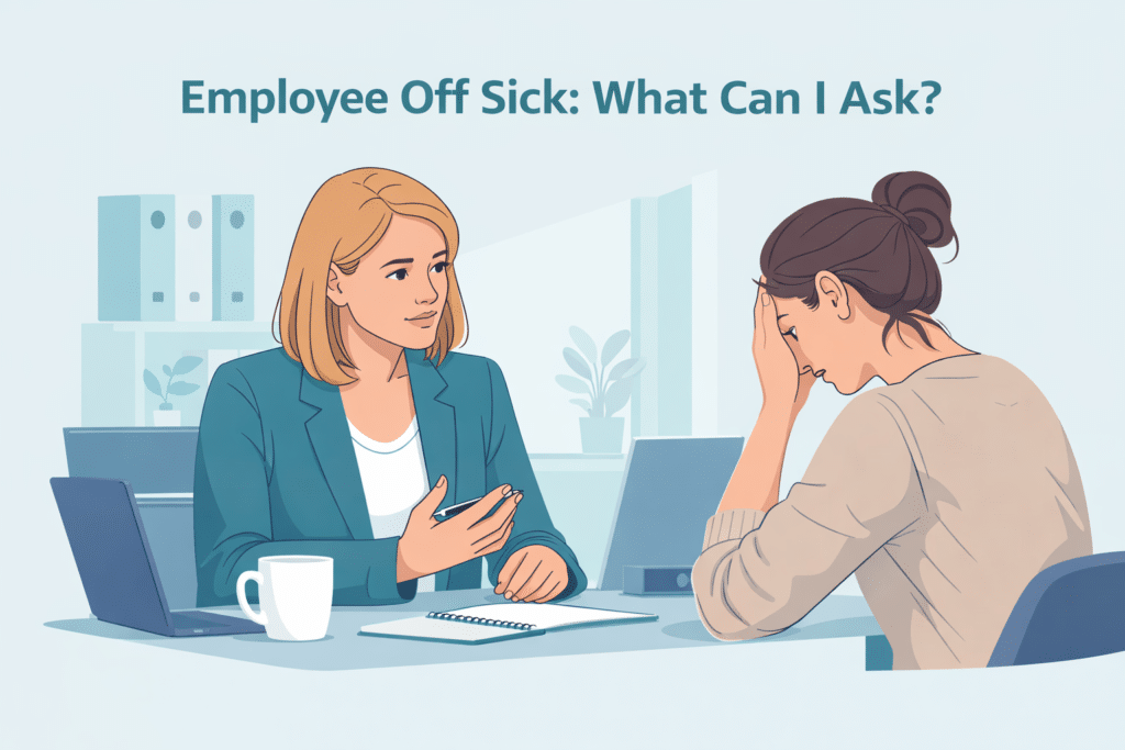 Employee off sick conversation between manager and employee discussing sickness absence and support