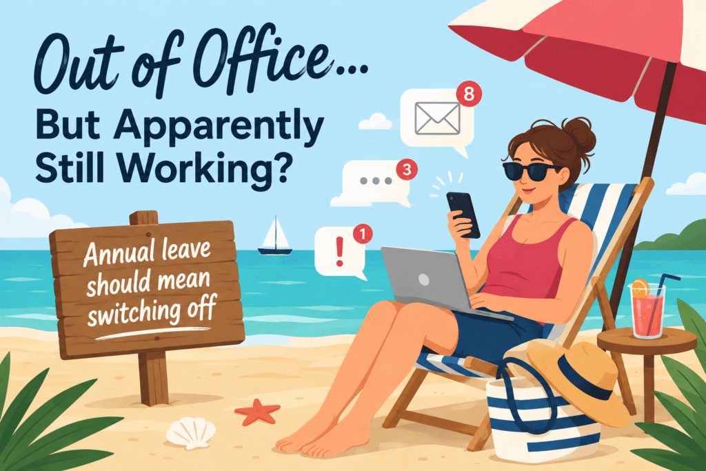 Working during annual leave – employee checking work emails while on holiday